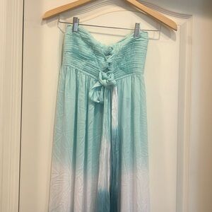 TIARE HAWAII aqua blue bandeau top maxi dress